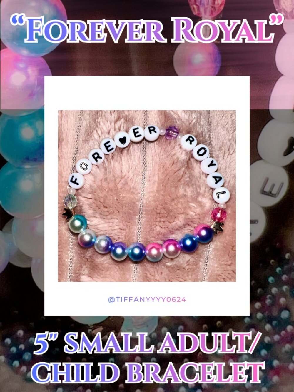 💜💙🩷 Kansas City Royals 5” Bracelet